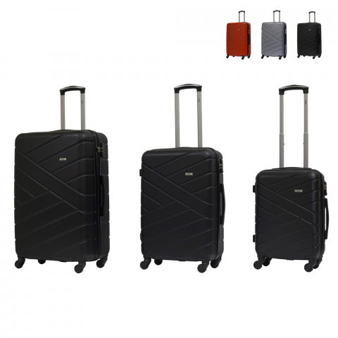 Set 3 Trolley handbagage stijve koffer ontwerp 4 wielen TSA USA Giove Ravizzoni