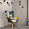 Design fauteuil Patchy Chic in patchwork stof met armleuningen Aanbod