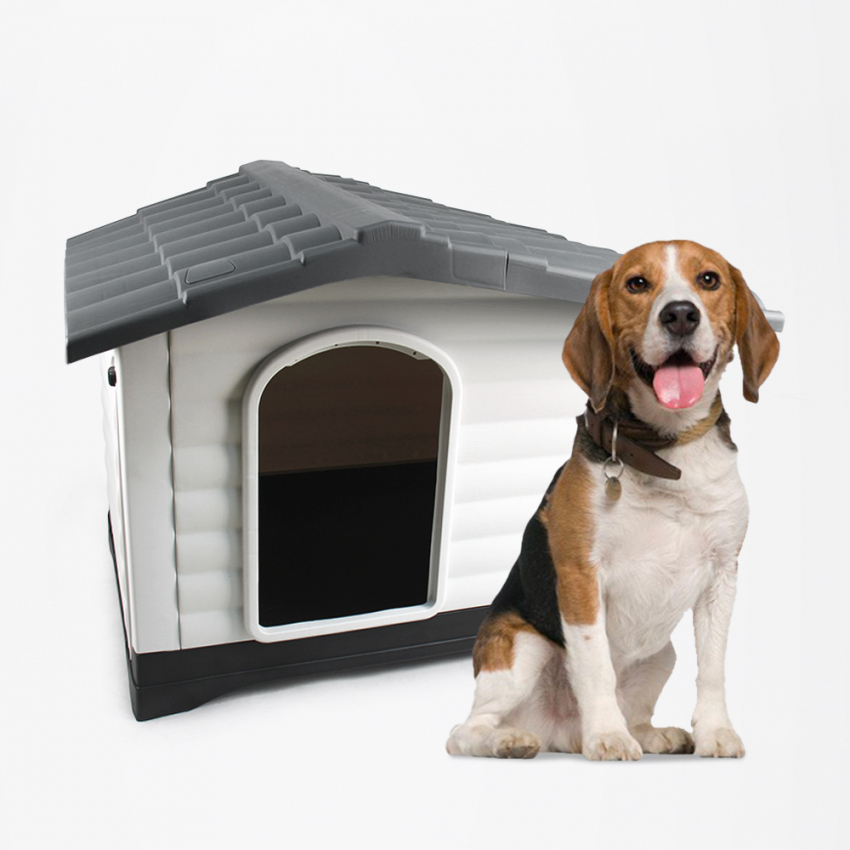 Kunststof hondenhok voor middelgrote honden met plateau Bijoux Aanbieding Kunststof hondenhok voor middelgrote honden met plateau Bijoux Aanbieding