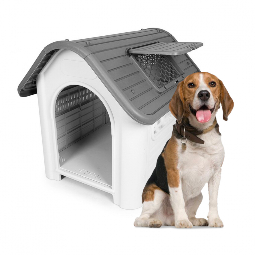 Kunststof hondenhok voor middelgrote honden voor buiten en binnen Bella Aanbieding Kunststof hondenhok voor middelgrote honden voor buiten en binnen Bella Aanbieding