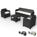 Polyrotan tuin loungeset met bank, salontafel en fauteuils 5 zitplaatsen Grand Soleil Positano Verkoop
