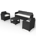 Polyrotan tuin loungeset met bank, salontafel en fauteuils 5 zitplaatsen Grand Soleil Positano Aanbod