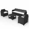 Polyrotan tuin loungeset met bank, salontafel en fauteuils 5 zitplaatsen Grand Soleil Positano Aanbod
