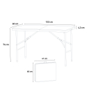 Set rechthoekige tafel 120x60 cm en 4 klapstoelen voor camping en tuin Hood Karakteristieken