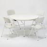 Set van 120 cm ronde tafel en 4 klapstoelen voor camping en tuin Columbia Aanbieding
