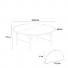 Set van 120 cm ronde tafel en 4 klapstoelen voor camping en tuin Columbia Karakteristieken