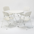 Set van ronde tafel 80 cm en 4 klapstoelen voor camping en tuin Temple Aanbieding
