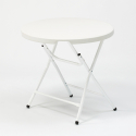 Set van ronde tafel 80 cm en 4 klapstoelen voor camping en tuin Temple Aanbod