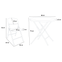 Set van ronde tafel 80 cm en 4 klapstoelen voor camping en tuin Temple Model
