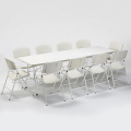 Set rechthoekige tafel 240x76 cm en 10 klapstoelen voor camping en tuin Rushmore Aanbieding