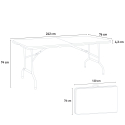 Set rechthoekige tafel 240x76 cm en 10 klapstoelen voor camping en tuin Rushmore Karakteristieken