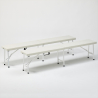 Set rechthoekige tafel 200x90 cm en 2 banken voor camping of tuinfeest Sanford Voorraad