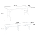 Set rechthoekige tafel 200x90 cm en 2 banken voor camping of tuinfeest Sanford Karakteristieken