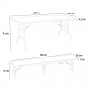 Set rechthoekige tafel 200x90 cm en 2 banken voor camping of tuinfeest Sanford Karakteristieken