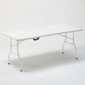 Set van rechthoekige tafel 180x74 cm en 2 banken voor tuinfeesten Baker Aanbod