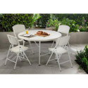 Set van 120 cm ronde tafel en 4 klapstoelen voor camping en tuin Columbia Verkoop
