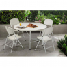 Set van 120 cm ronde tafel en 4 klapstoelen voor camping en tuin Columbia Verkoop