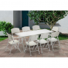 Set rechthoekige tafel 200x90 cm en 8 klapstoelen voor camping en tuin Davos Verkoop