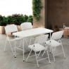 Set rechthoekige tafel 120x60 cm en 4 klapstoelen voor camping en tuin Hood Verkoop