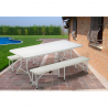 Set rechthoekige tafel 200x90 cm en 2 banken voor camping of tuinfeest Sanford Verkoop