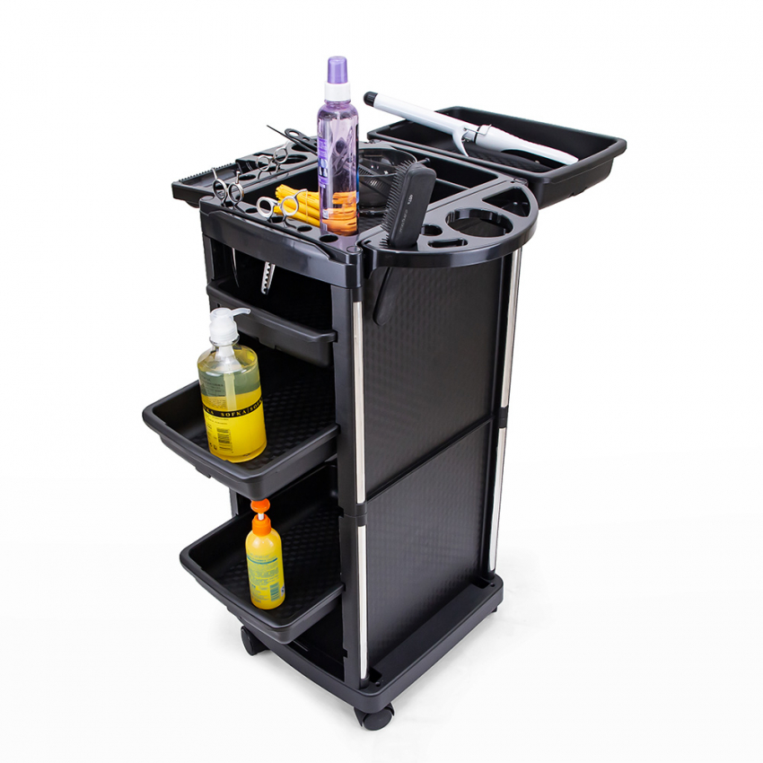 Draagbare trolley voor kappers en schoonheidsspecialisten met wielen en grote vakken Twists Aanbieding