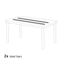 Rechthoekige salontafel wit 150x90 cm en 6 gekleurde stoelen Bistrot Arm Summerlife 