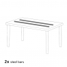 Rechthoekige salontafel wit 150x90 cm en 6 gekleurde stoelen Bistrot Arm Summerlife 
