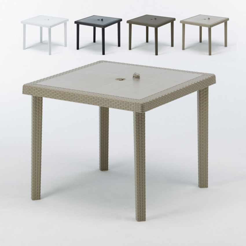 Vierkante polyrotan tuintafel 90x90 cm Grand Soleil Boheme Aanbieding Vierkante polyrotan tuintafel 90x90 cm Grand Soleil Boheme Aanbieding
