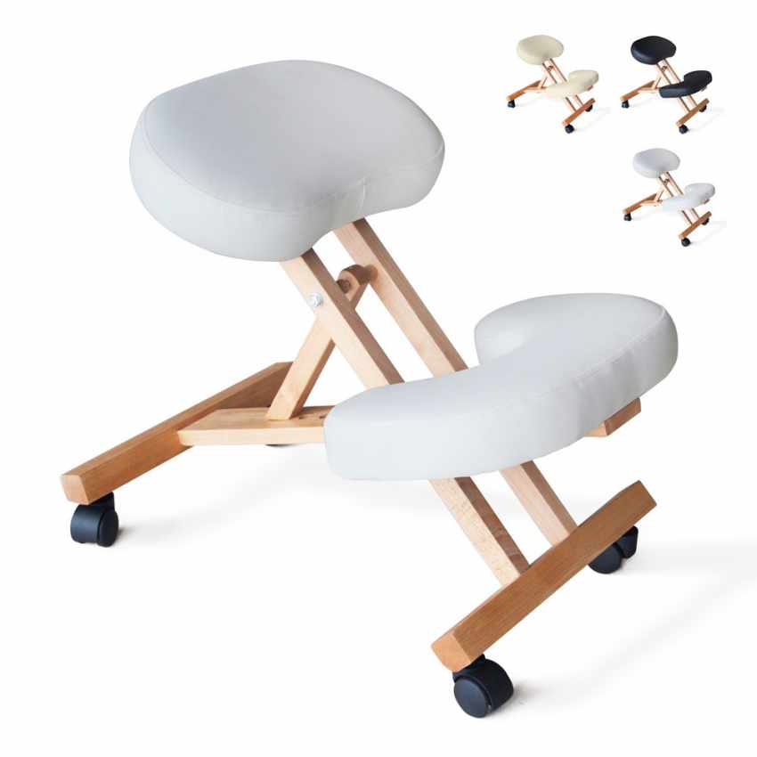 Ergonomische kniestoel van hout en kunstleer bureaustoel Balancewood Aanbieding Ergonomische kniestoel van hout en kunstleer bureaustoel Balancewood Aanbieding