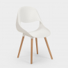 Design stoel van polypropyleen en hout Shell Afmetingen