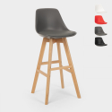Scandinavische design kruk Willis Wood met kussen  Aanbieding