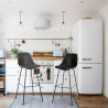 Hoge moderne kruk met metalen poten en zitting met kussen Willis Model