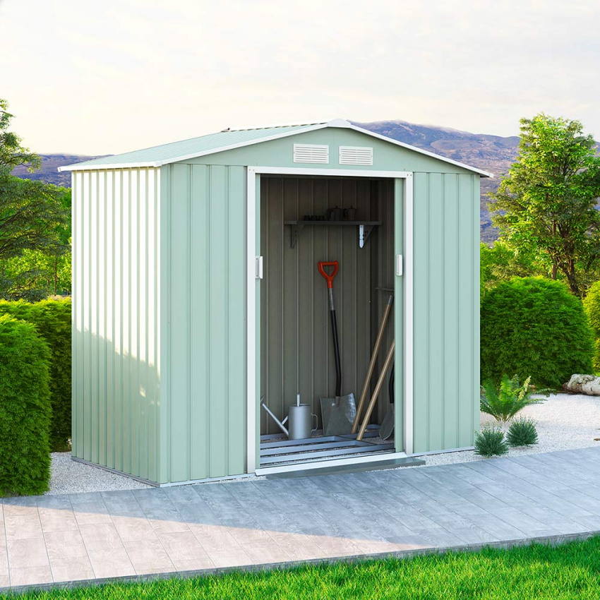 Tuinhuis schuur van gegalvaniseerd plaatstaal 213x127x195 cm Chalet NATURE Aanbieding Tuinhuis schuur van gegalvaniseerd plaatstaal 213x127x195 cm Chalet NATURE Aanbieding
