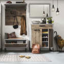 Entree schoenenkast met 4 planken en lade modern industrieel design Harbour Aanbieding
