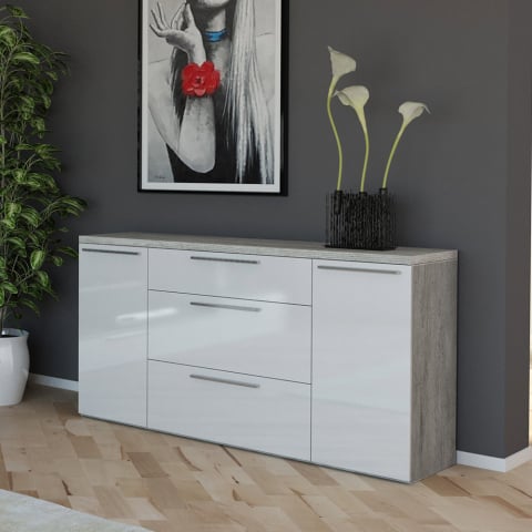Dressoir 160x45cm modern design witte woonkamer keuken Leyla