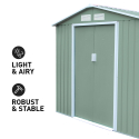 Tuinhuis schuur van gegalvaniseerd plaatstaal 213x191x195 cm St.Moritz NATURE Korting