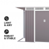 Tuinhuis schuur van gegalvaniseerd plaatstaal 257x142x184 cm Tyrol Korting