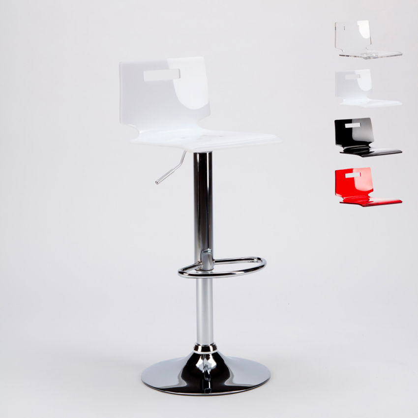 Verchroomde stalen kruk San José in modern design Kortingen