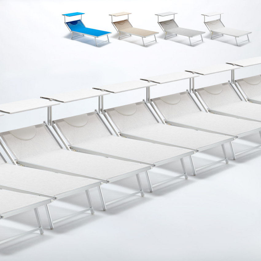 Set van 20 aluminium strandligbedden Grande Italia XL Aanbieding