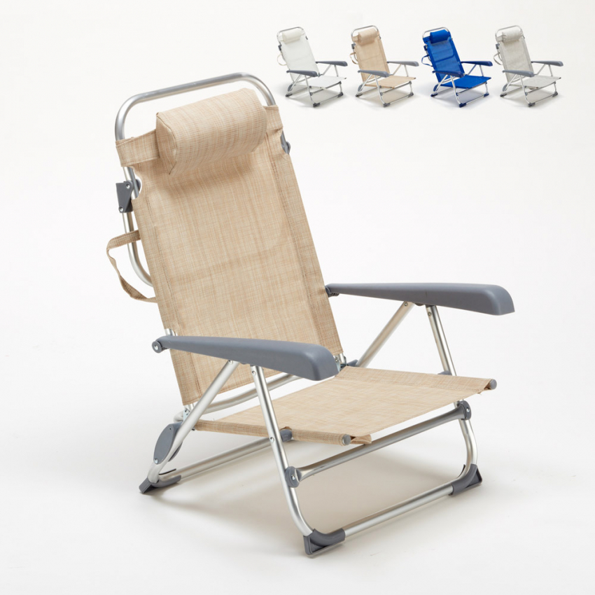 Opvouwbare strandstoel Gargano met armleuningen van aluminium  Kortingen