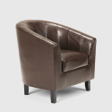 Klassiek design fauteuil Seashell van kunstleer  Voorraad