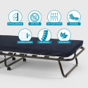 Opklapbed op wielen met matras en lattenbodem 80x180 cm Ares 