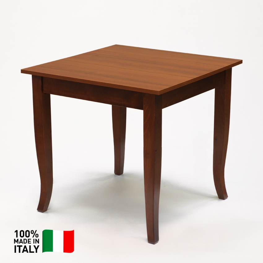 Geleidbaarheid Extreme armoede Toepassen Gerry Massief houten tafel voor trattoria cafè en restaurant 80x80 cm