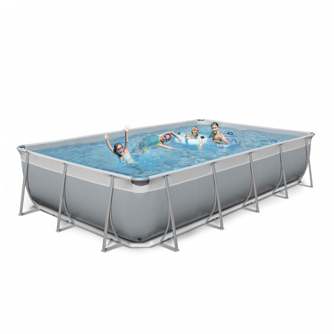Rechthoekig Bovengronds Zwembad in een Wit Grijze kleur 520x265 H125 Futura 550