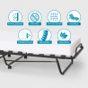Opklapbaar bed Demetra met microvezel matras en lattenbodem, 80x190cm 