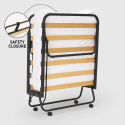 Opklapbaar bed Demetra met microvezel matras en lattenbodem, 80x190cm 