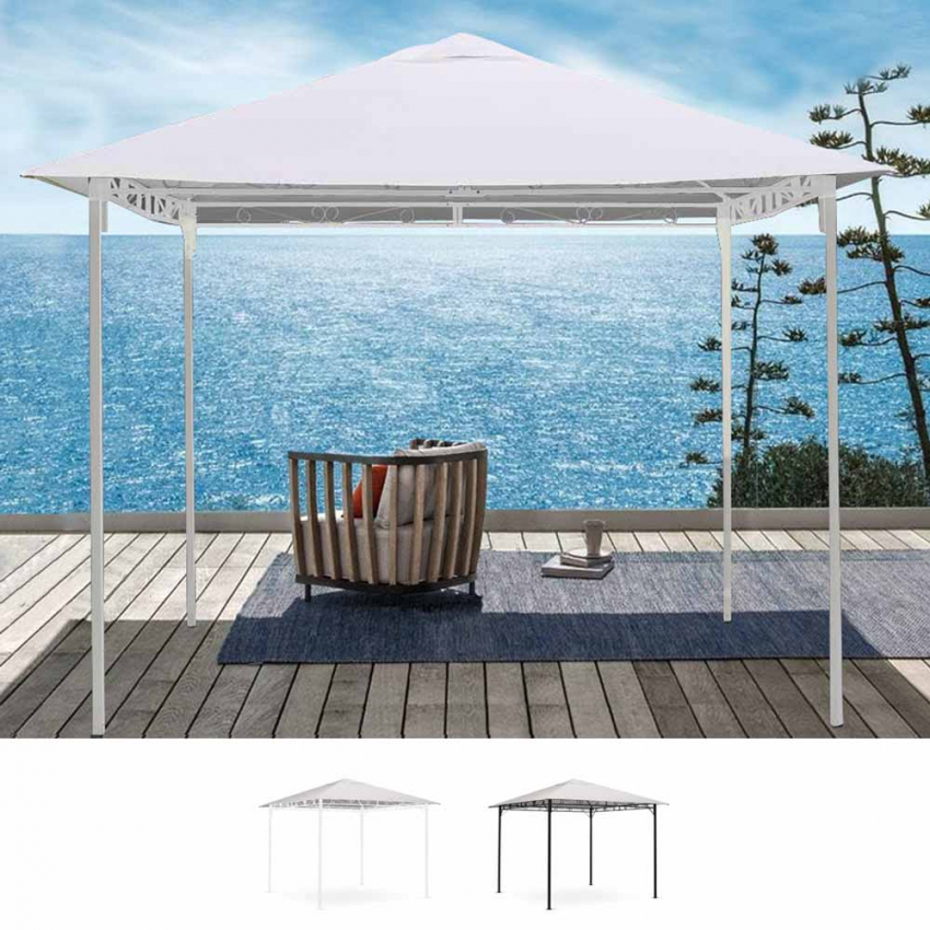 Winddichte en UV-bestendige stalen tuinpaviljoen 3x3 meter Style Aanbod