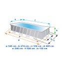Bovengronds zwembad Intex 26352 ex 28352 Ultra Frame rechthoekig 549x274x132
