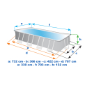 Bovengronds zwembad Intex 26362 ex 28362 Ultra Frame groot rechthoekig 732x366x132