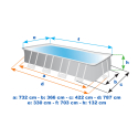 Intex 26364 Ultra Xtr Frame groot rechthoekig bovengronds zwembad 732x366x132cm Kosten